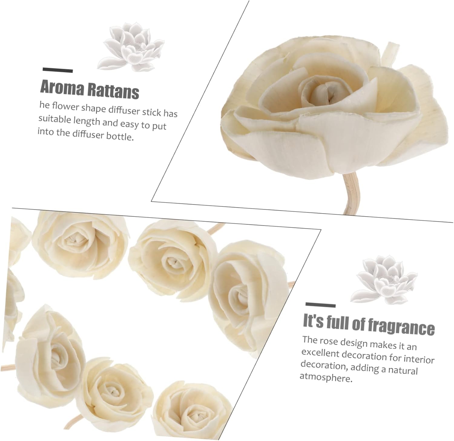 8pcs Aromatherapy Rattan Diffuser Sticks for Natural Home Fragrance