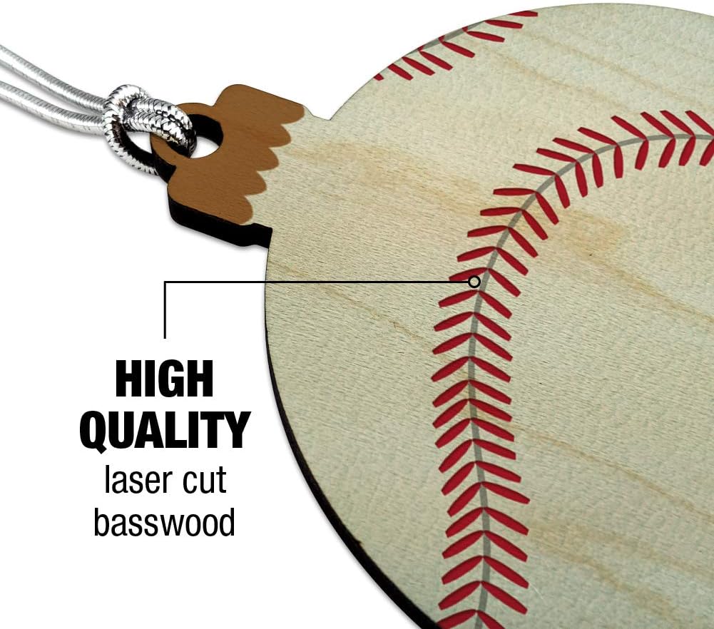 Graphics And More Baseball Ball Wood Christmas Ornament