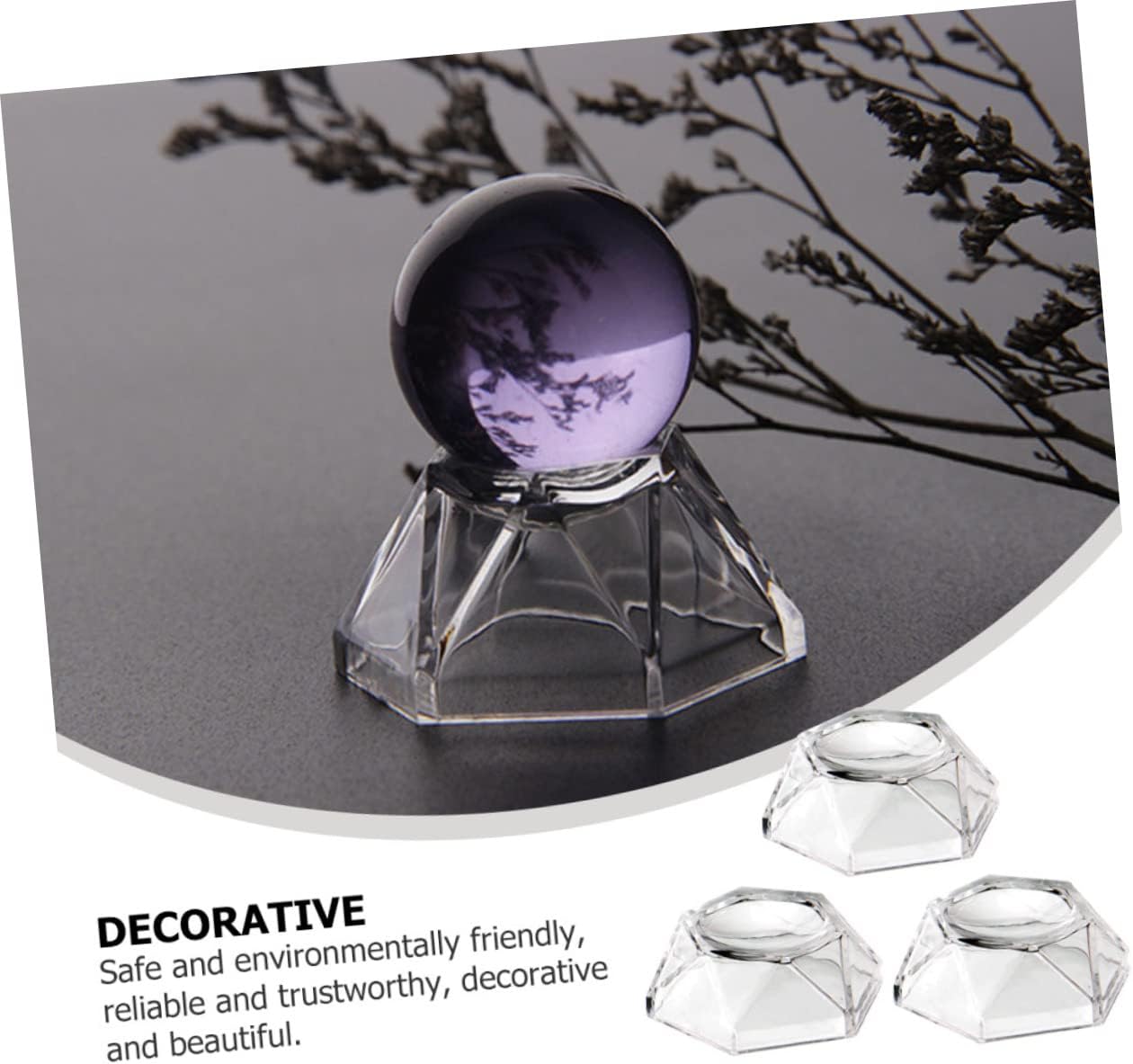 3pcs Acrylic Crystal Display Base for Decorative Showcases