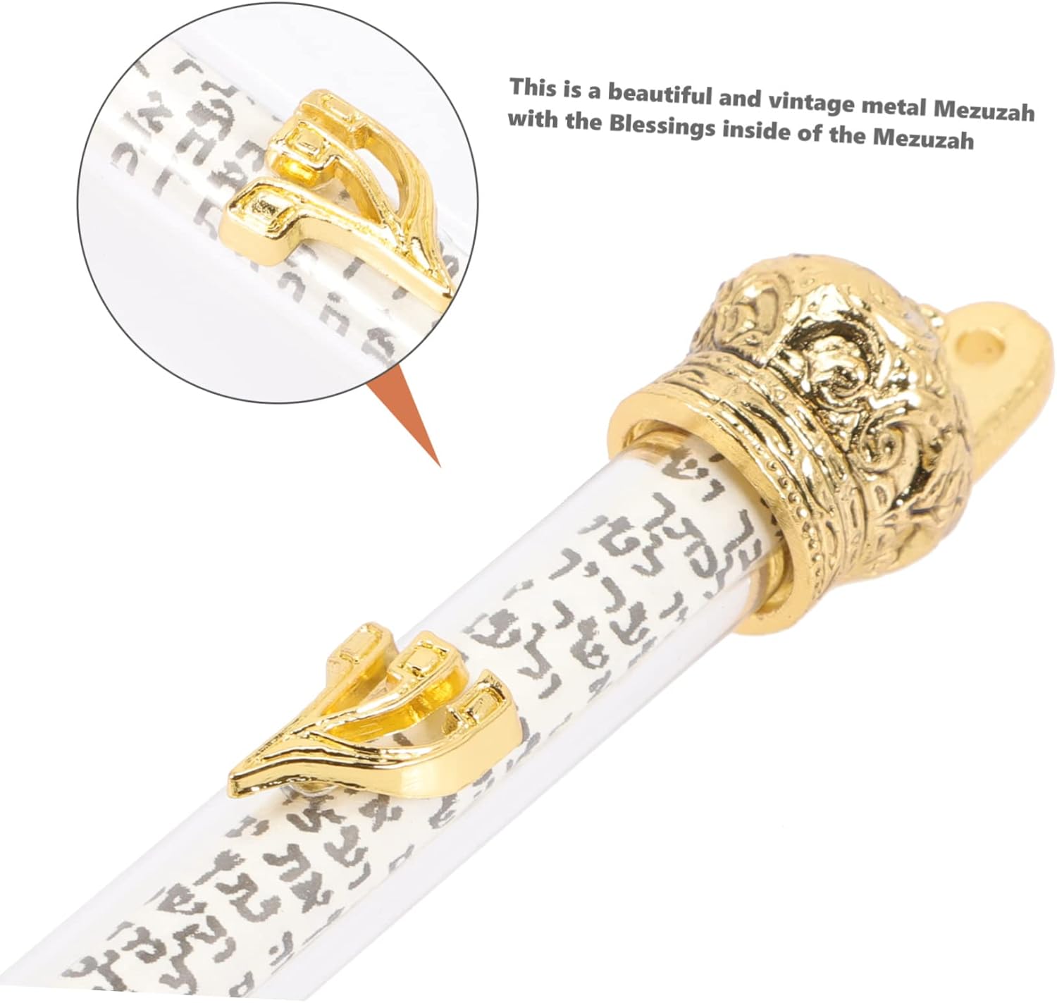 Jewish Mezuzah Metal Scroll Holder for Door Decor