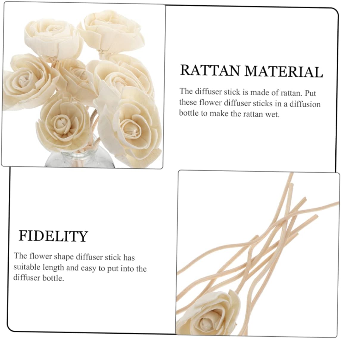 9pcs Rattan Diffuser Sticks Aromatherapy Decor for Home