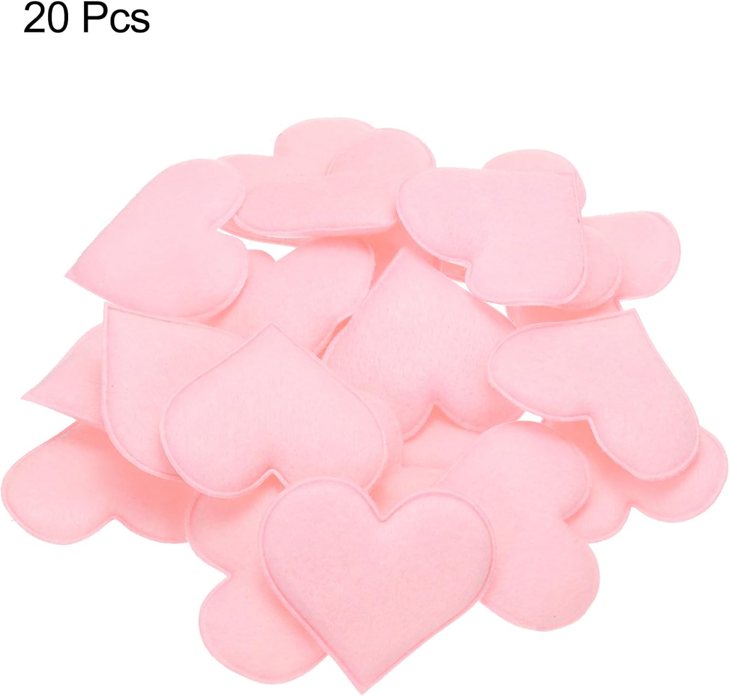 MECCANIXITY Pink Felt Hearts 20 Pack Hanging Decorations