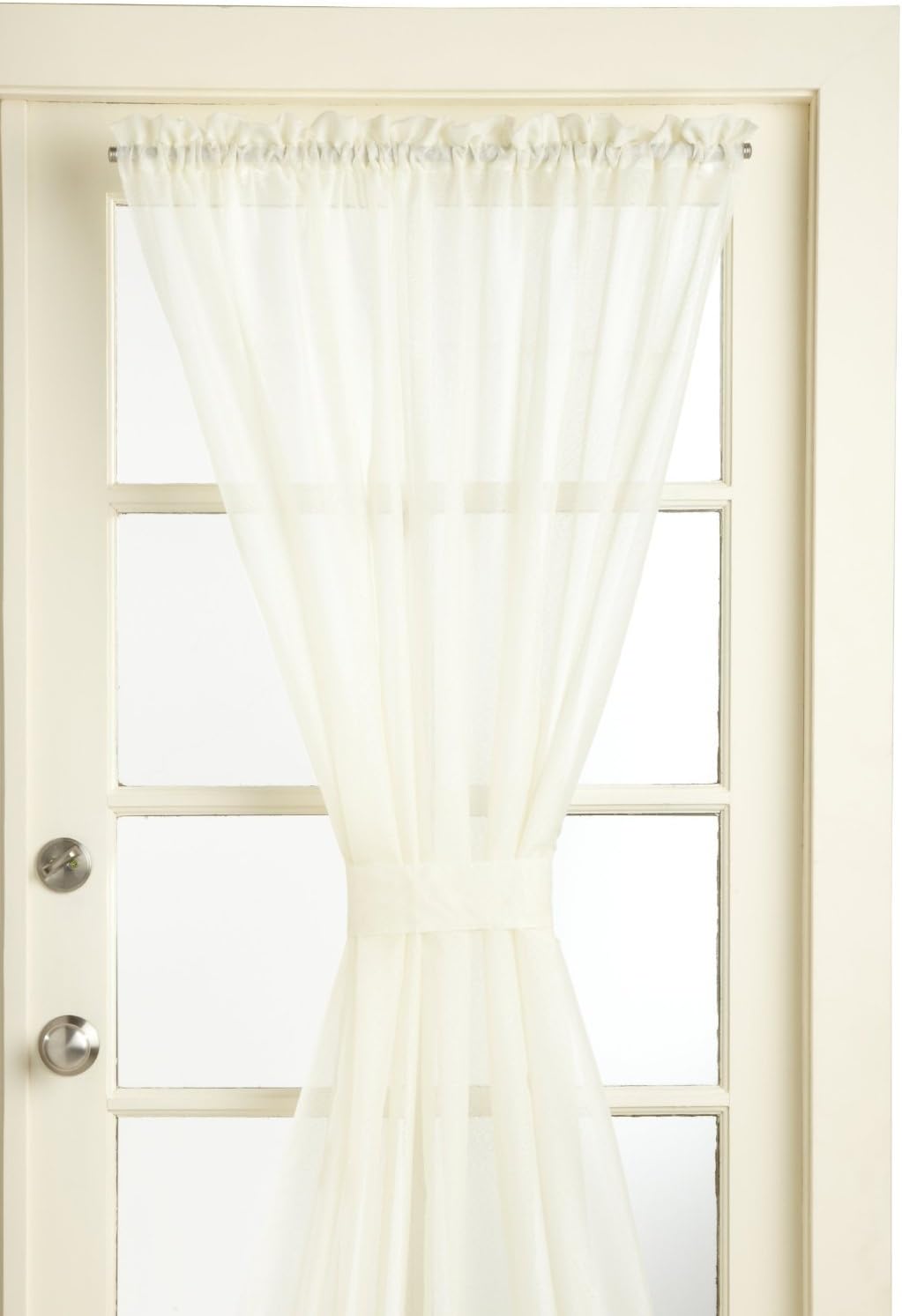 Lorraine Home Fashions Reverie Snow Voile Door Panels 60x72 Inch Eggshell
