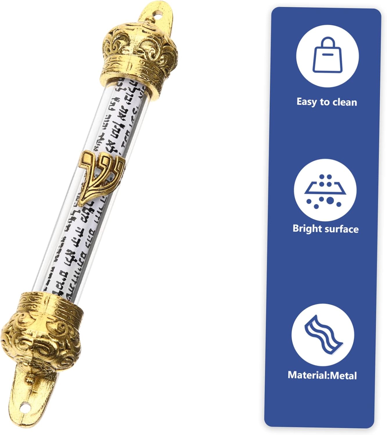 PRETYZOOM Religious Mezuzah Scroll Door Decor Metal