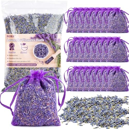 Sukh 66OZ Lavender Sachet Bags - Fresh Dried Lavender for Home Fragrance