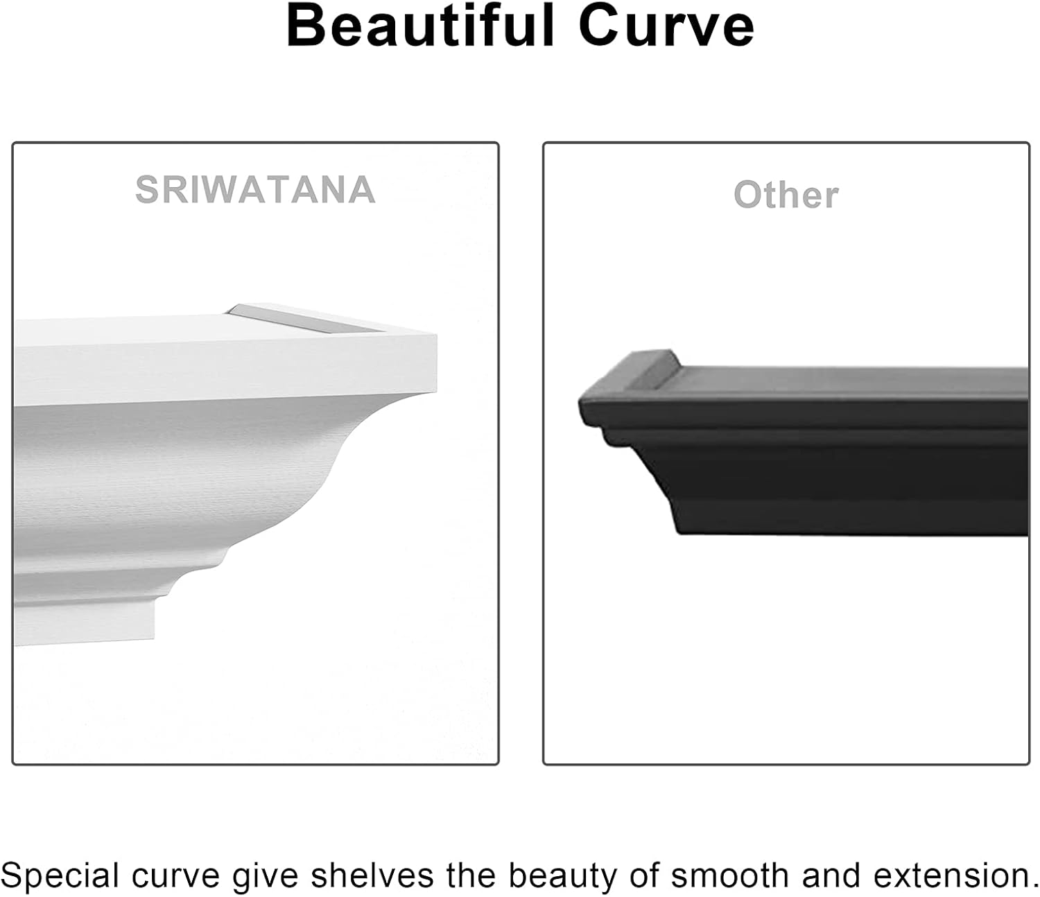 SRIWATANA White Floating Shelves Set of 4 24 Inch