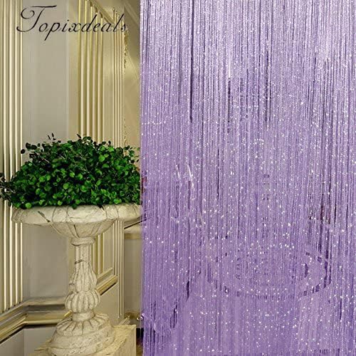 Topixdeals Door Fringe Curtain Silver Ribbon Strip Tassel