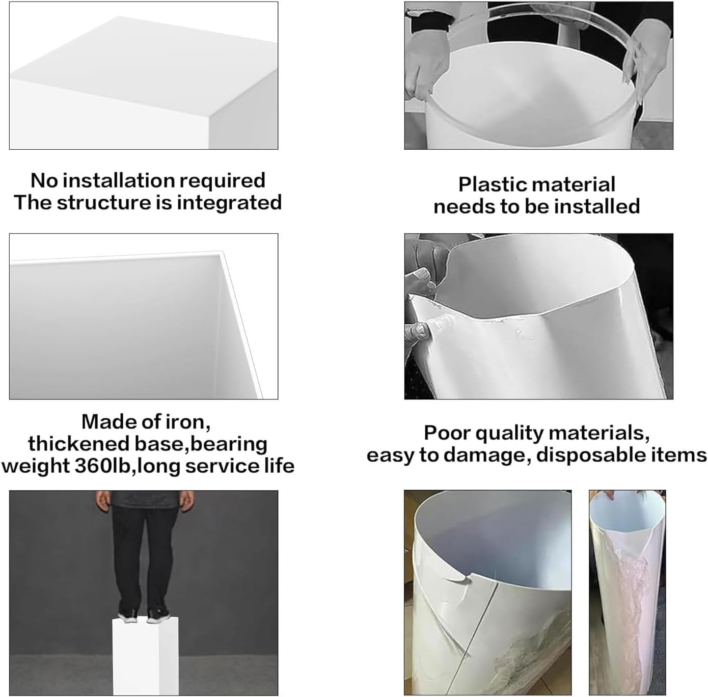 White Square Display Pedestal Stand for Events