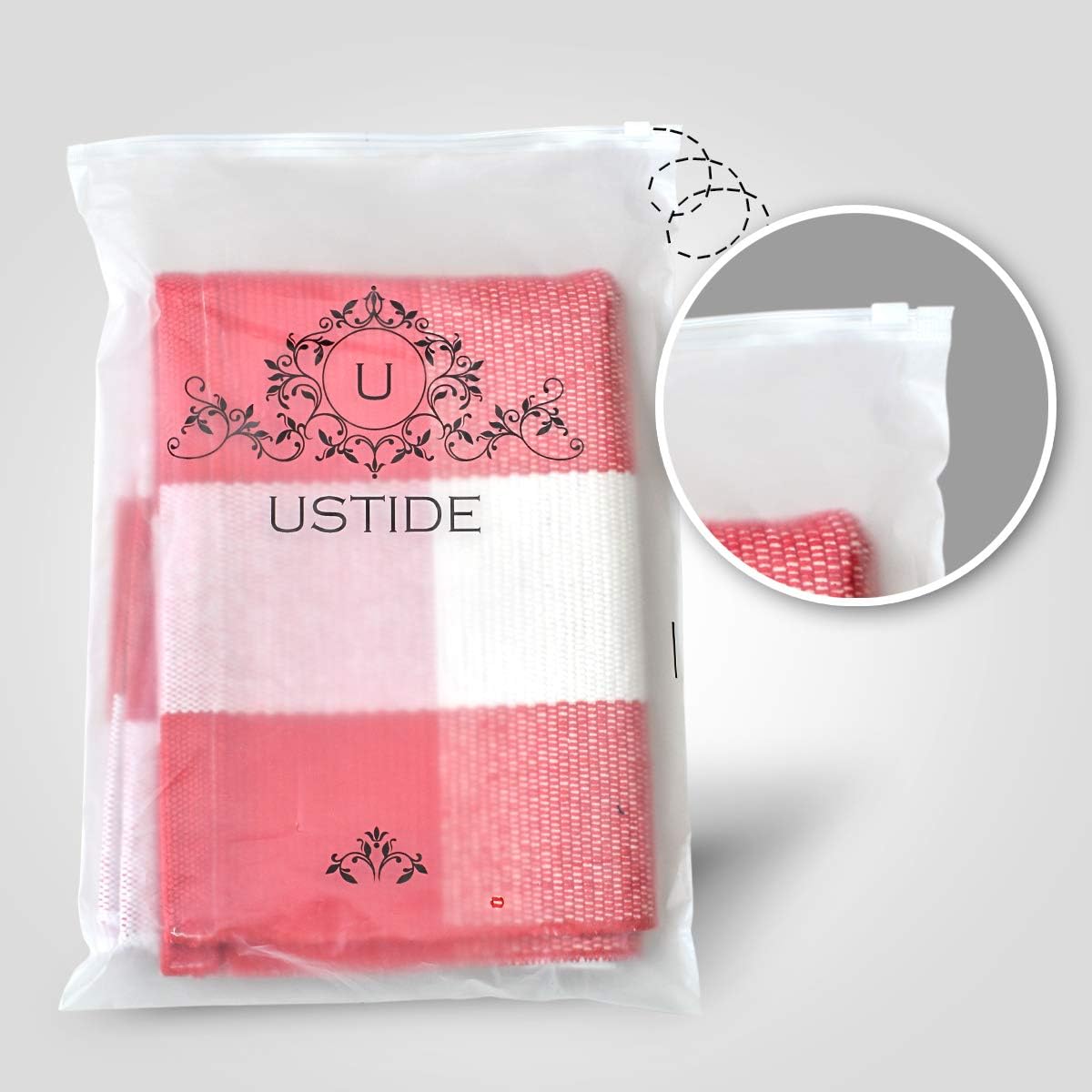 USTIDE Buffalo Check Plaid Doormat Red White 2x3