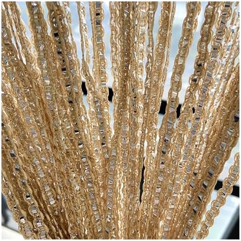 Shiny Tassel String Curtains for Doorways Blue 100x200cm
