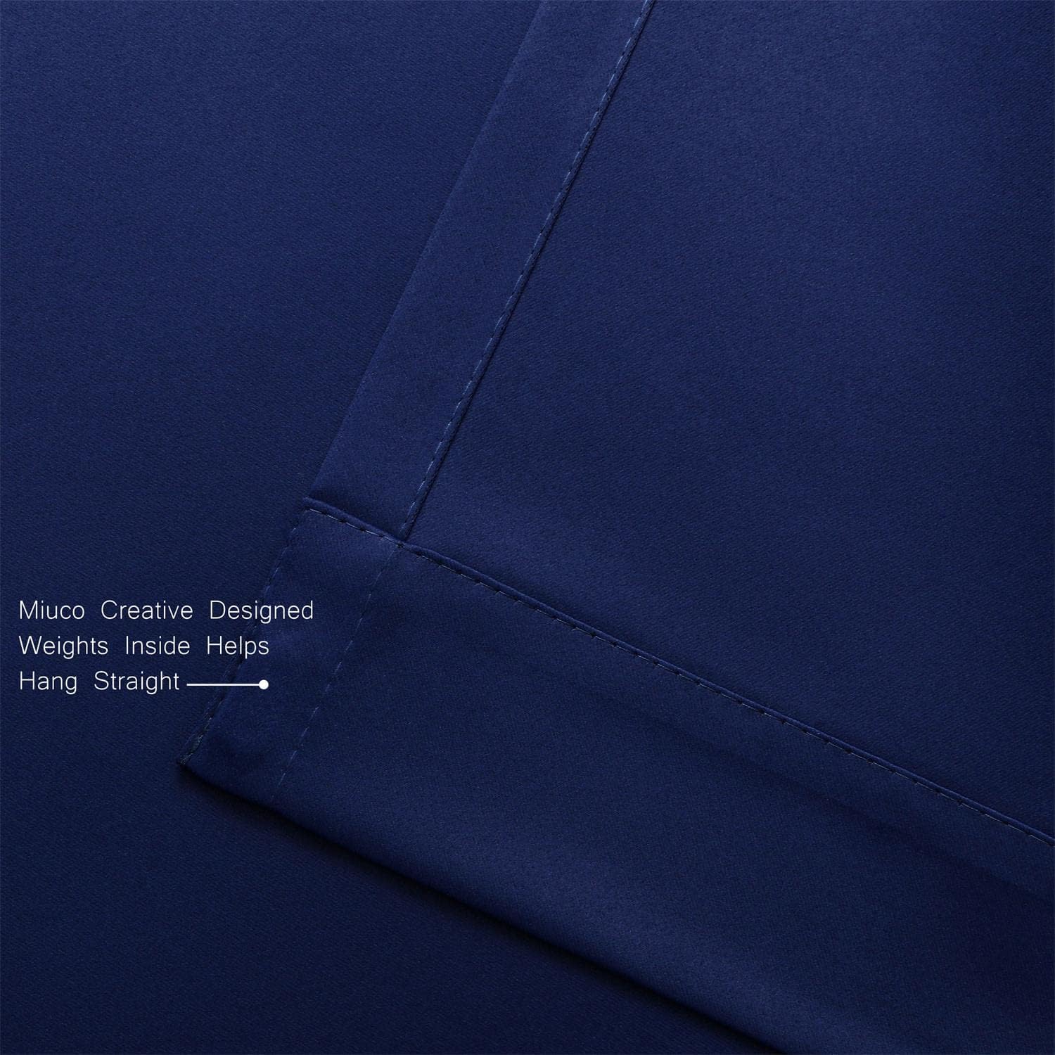MIUCO 2 Panels Thermal Insulated Window Blackout Curtains Navy Blue