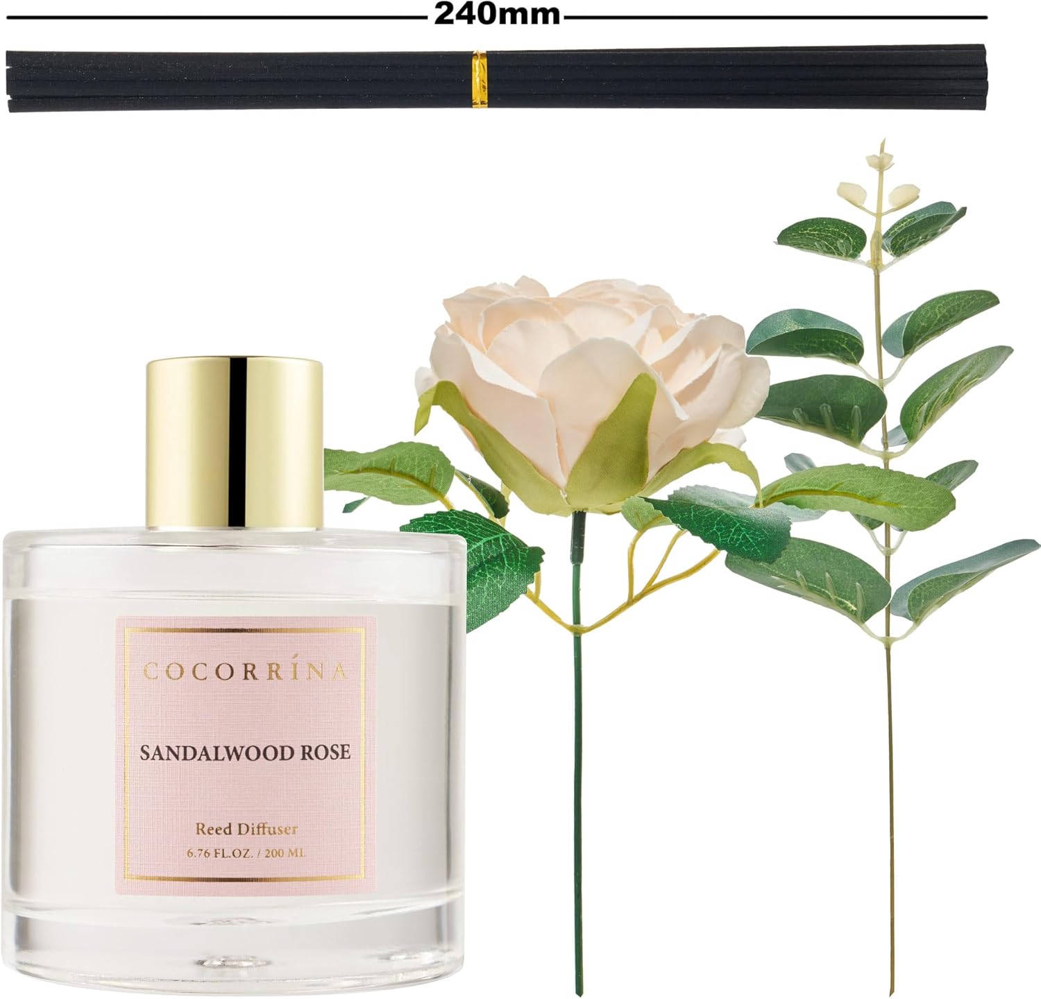 Cocorrina Reed Diffuser Set 67 oz Sandalwood Rose