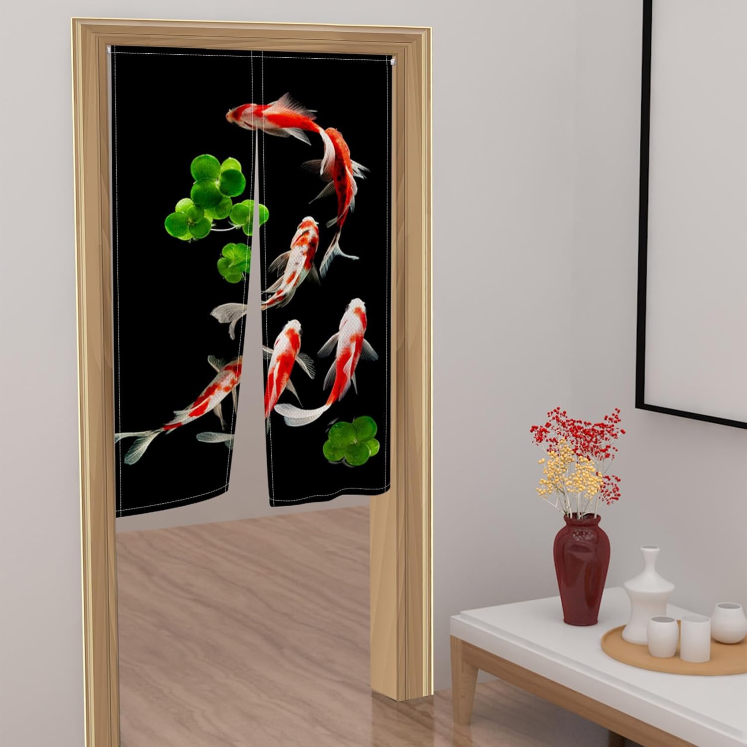 Koi Fish Noren Doorway Curtain 285x473 In