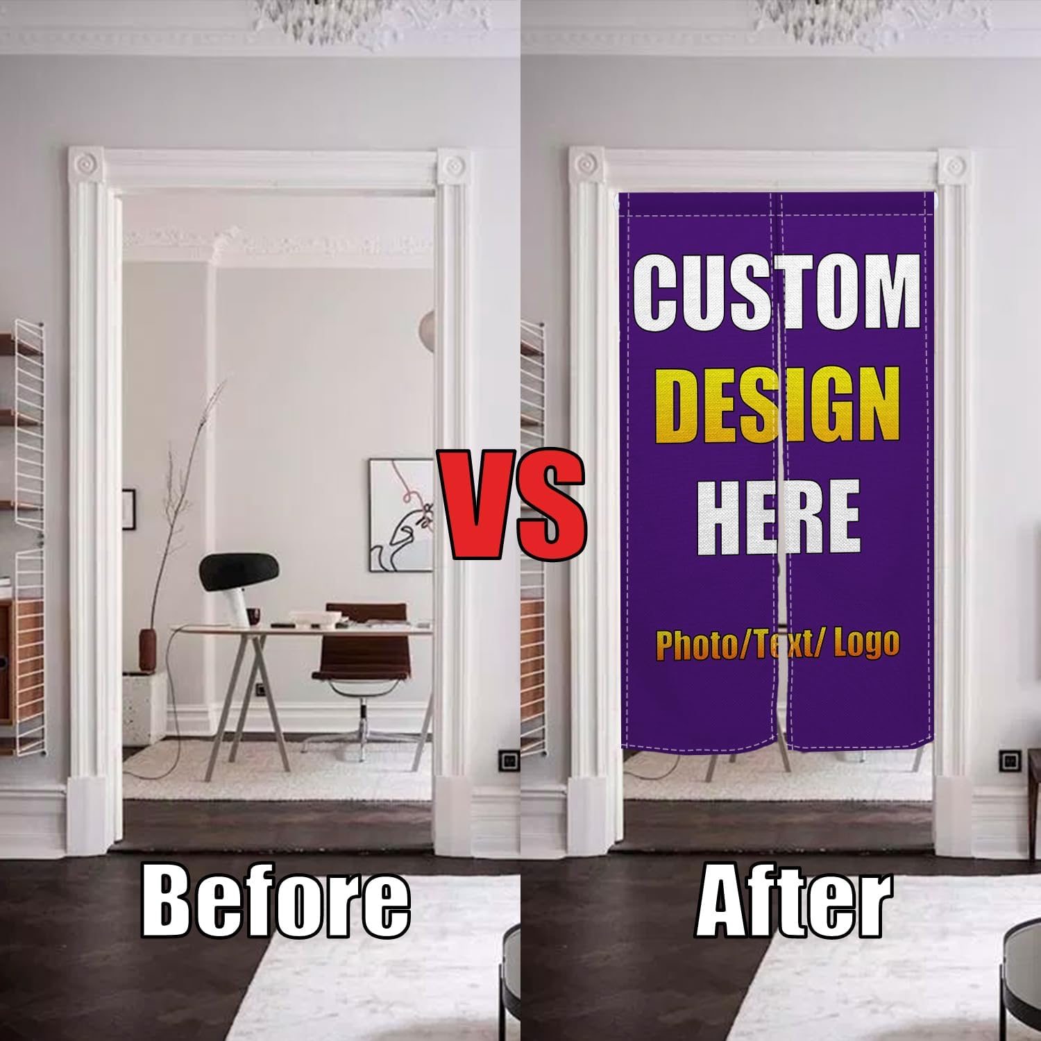 XMJJKUF Custom Noren Curtain with Photo and Logo