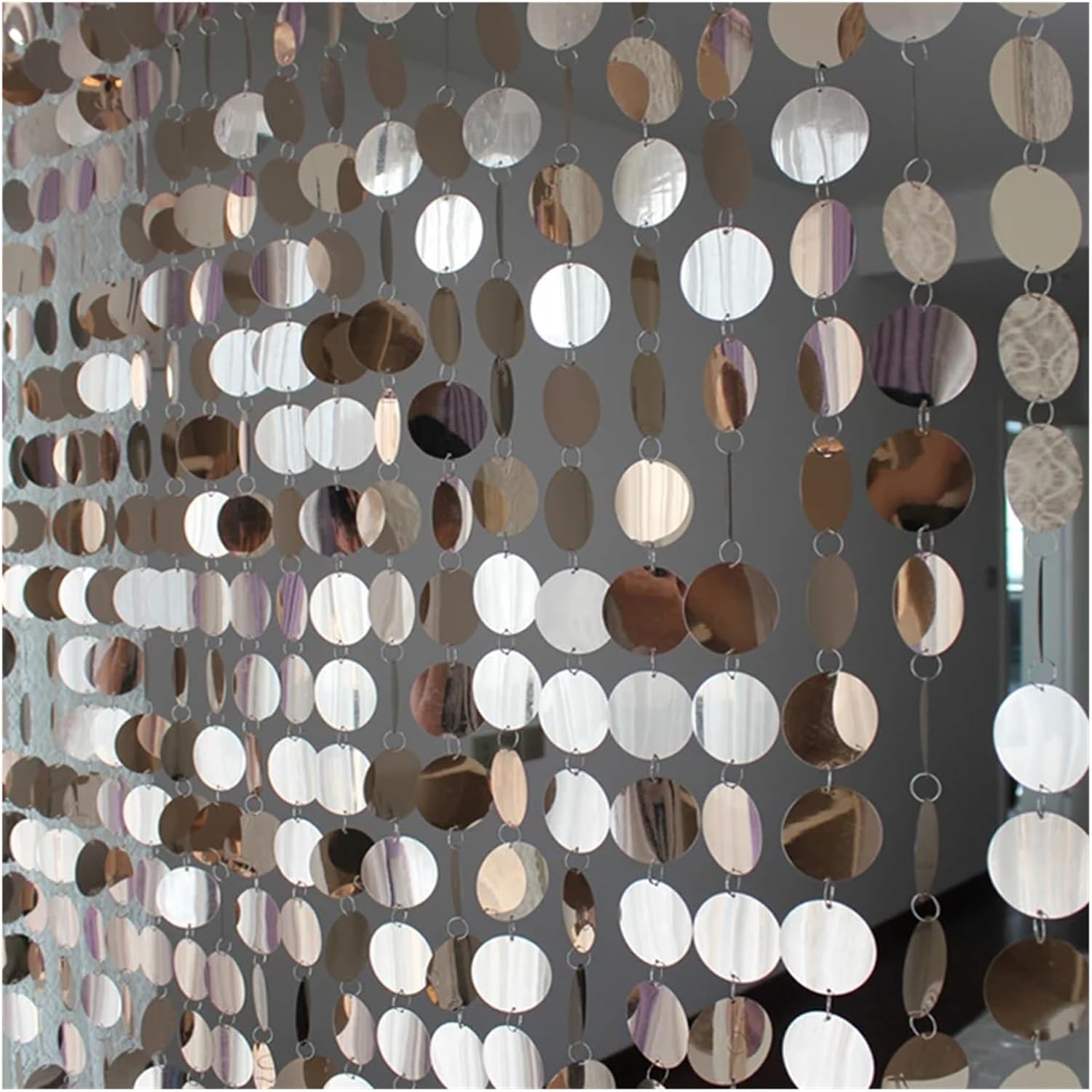 Blue PVC Sequins Curtain 5 Strips 180cm