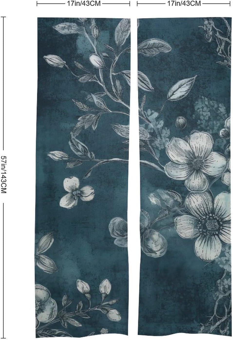 Japanese Noren Door Curtain Retro Flowers Print