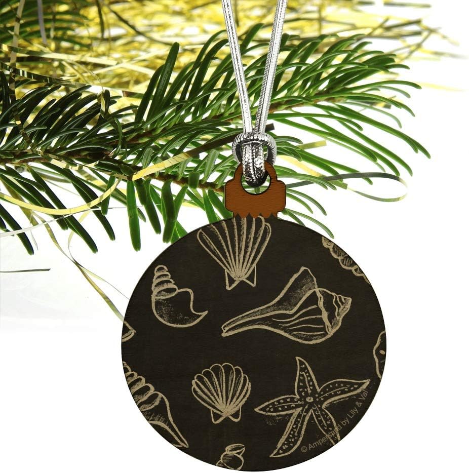 GRAPHICS MORE Seashells Mini Wood Christmas Ornament