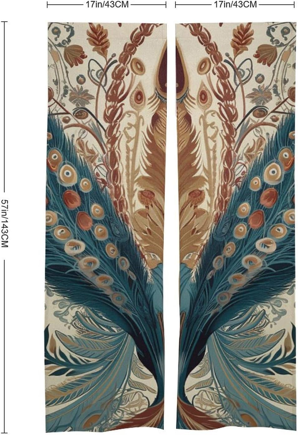 Ivy Flower Printed Door Curtain for Split Doorway