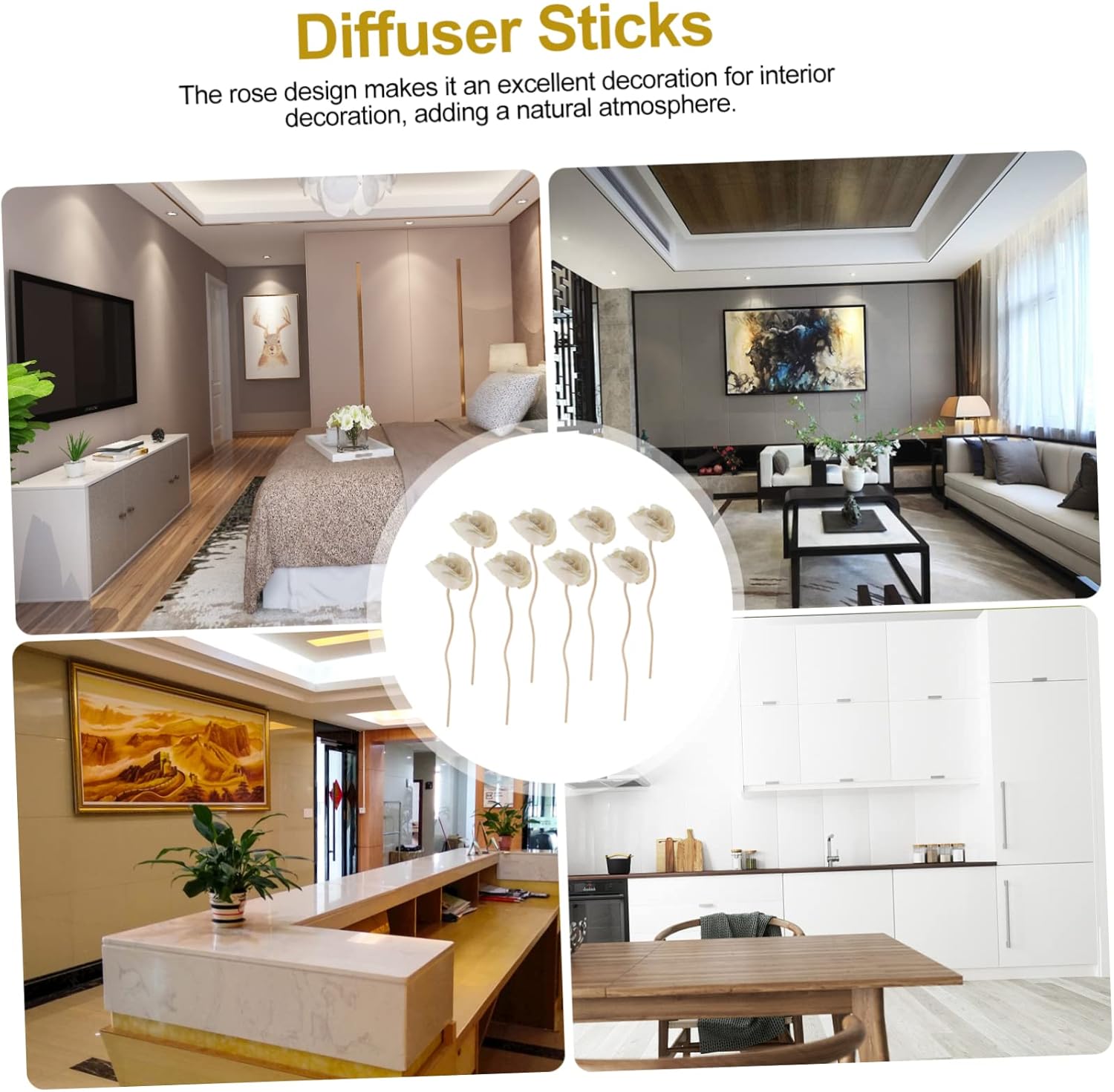 8pcs Aromatherapy Rattan Diffuser Sticks for Natural Home Fragrance
