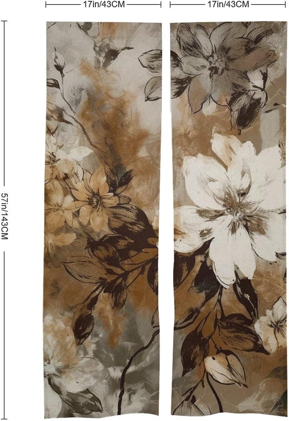 Japanese Noren Leaf Pattern Gray Door Curtain 34x57 Inch