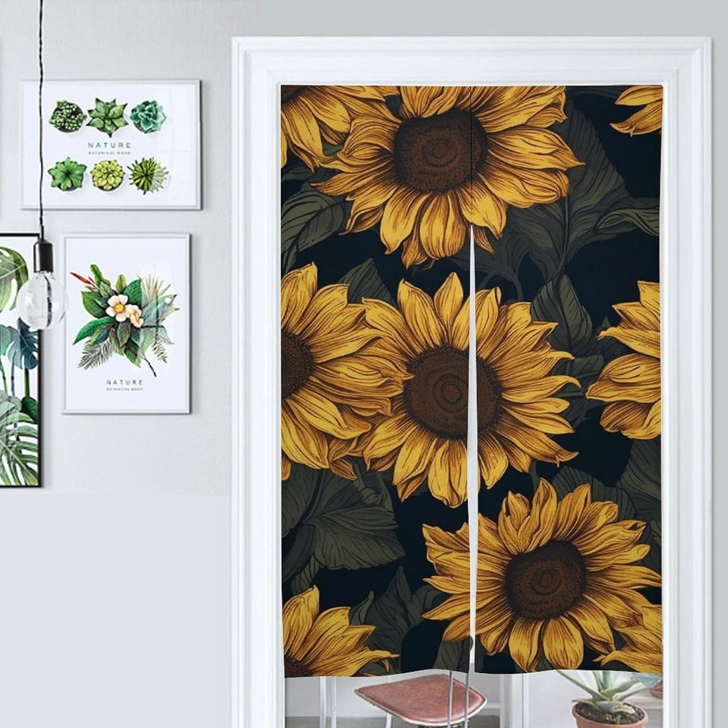 Japanese Noren Sunflower Door Curtain 34x57