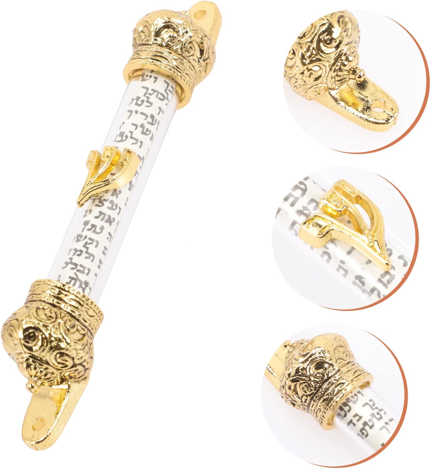 Jewish Mezuzah Scroll Door Ornament Metal Decor Case