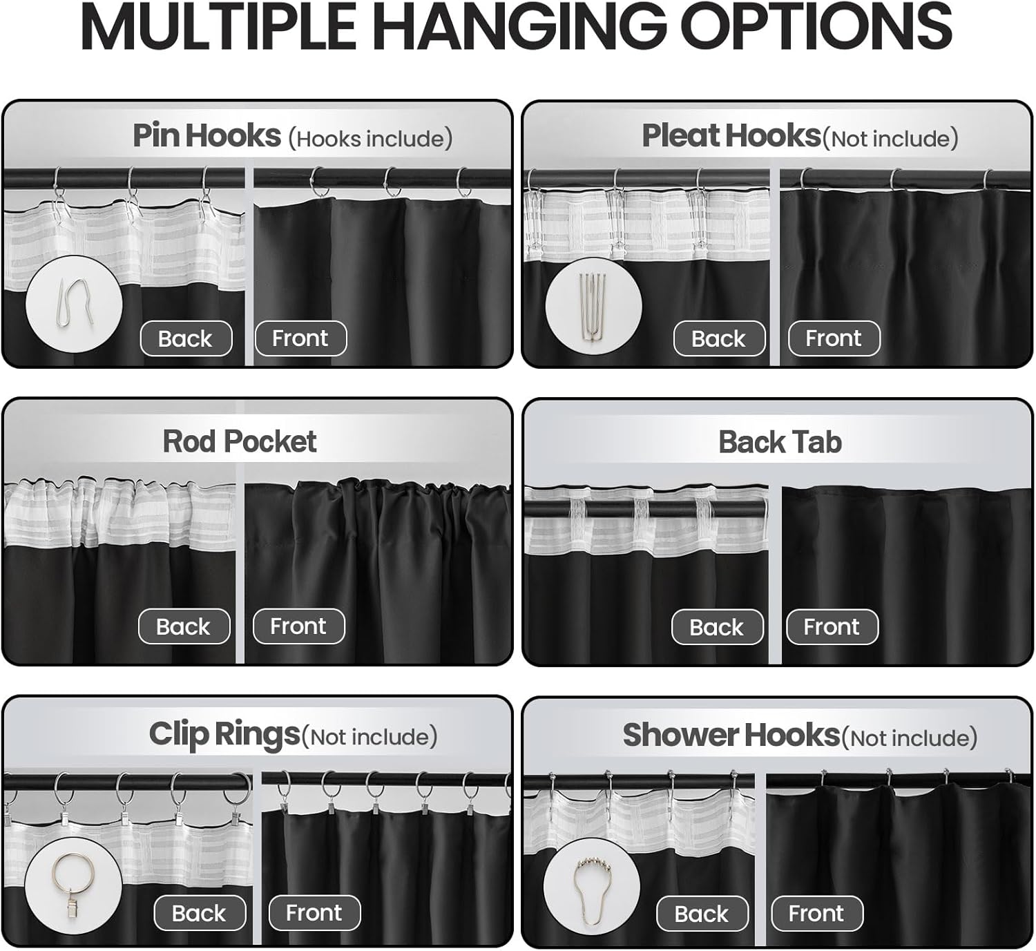 Room Divider Curtains for Ceiling Track System - 100 x 84 Panel