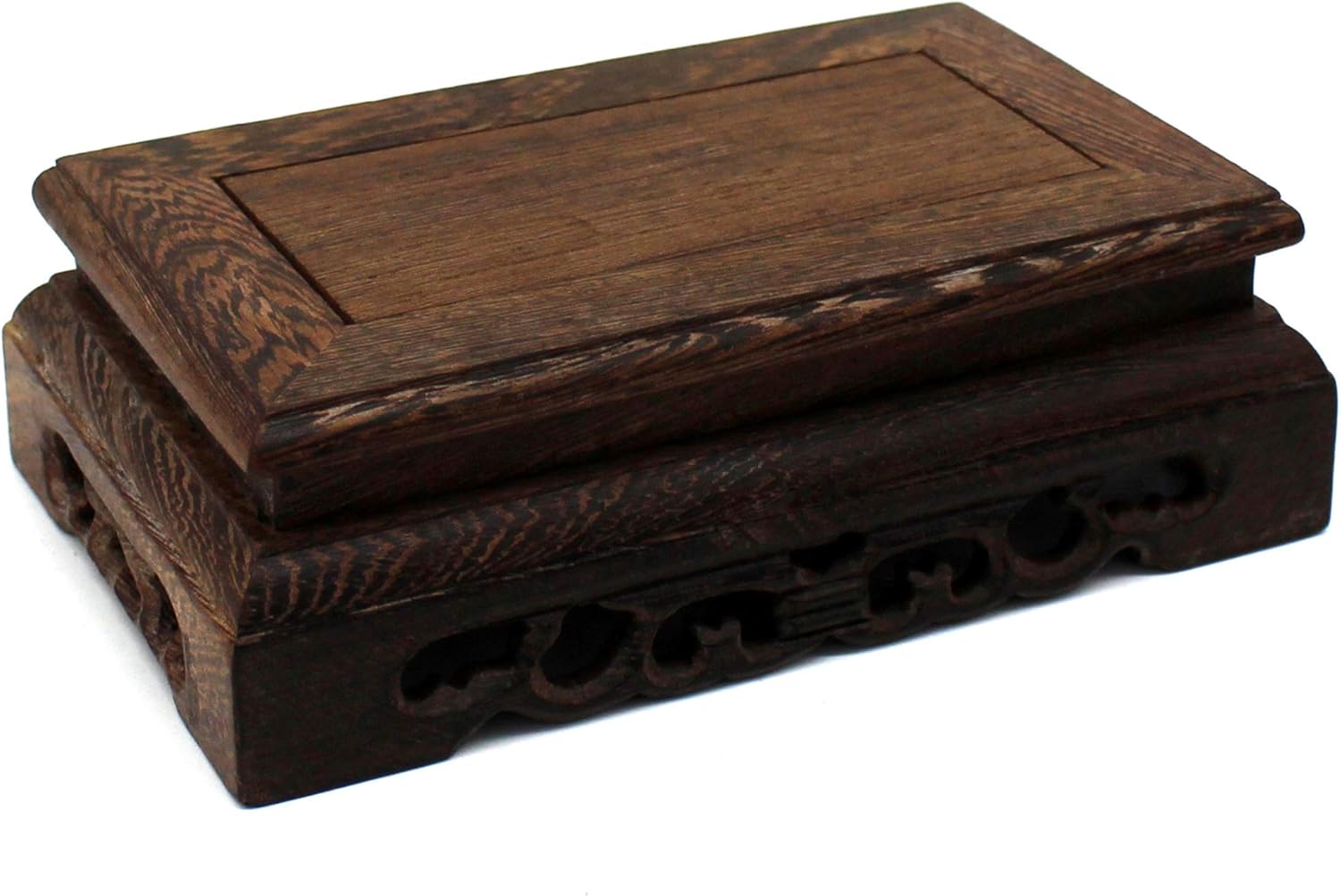 Rustic Rosewood Rectangle Display Stand Pedestal