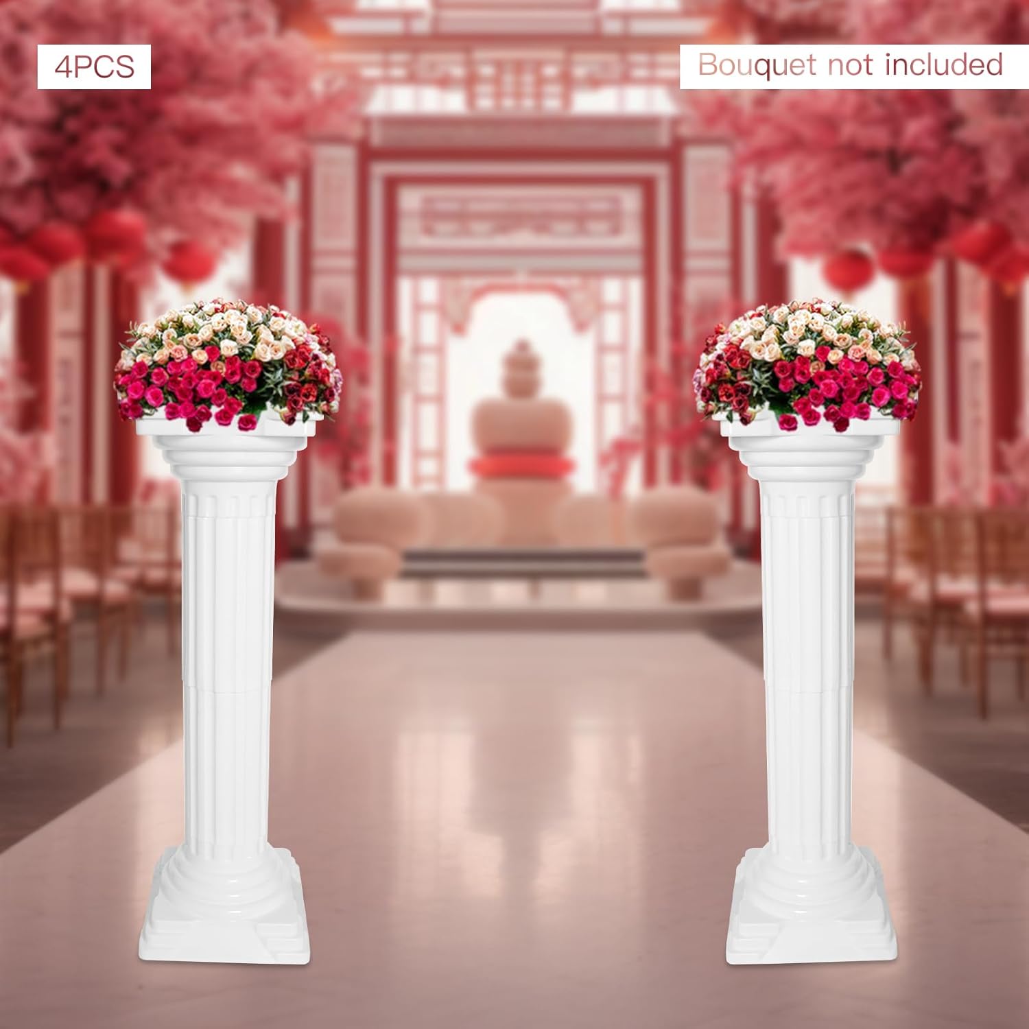 Roman Pillars Decor Set 4Pcs for Wedding and Events