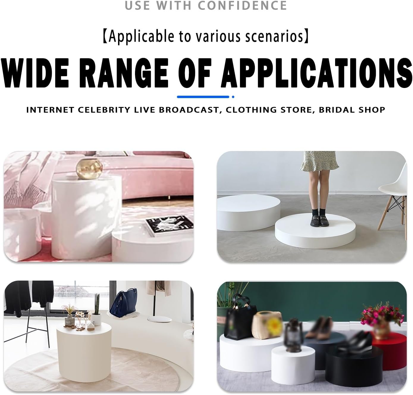 Wooden Floor Display Cube Pedestal For Clothing Store