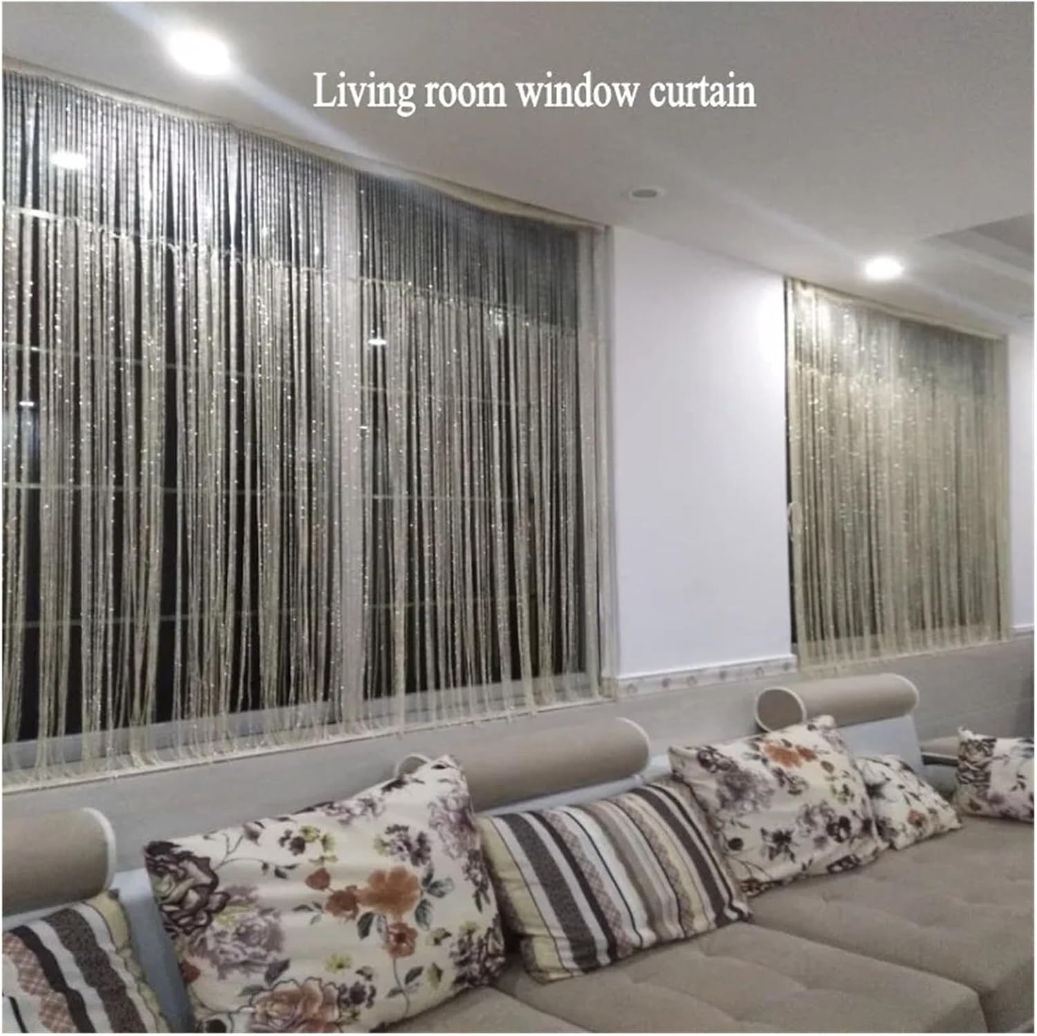 Shiny Tassel String Curtain 3x26m Blue