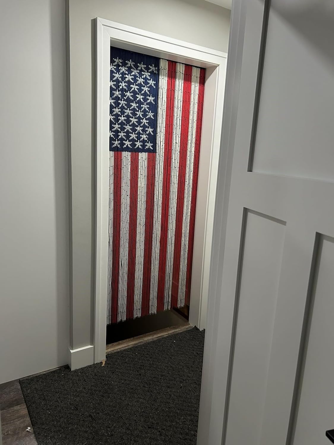 125 Strand American Flag Beaded Curtain with Hanging Hardware