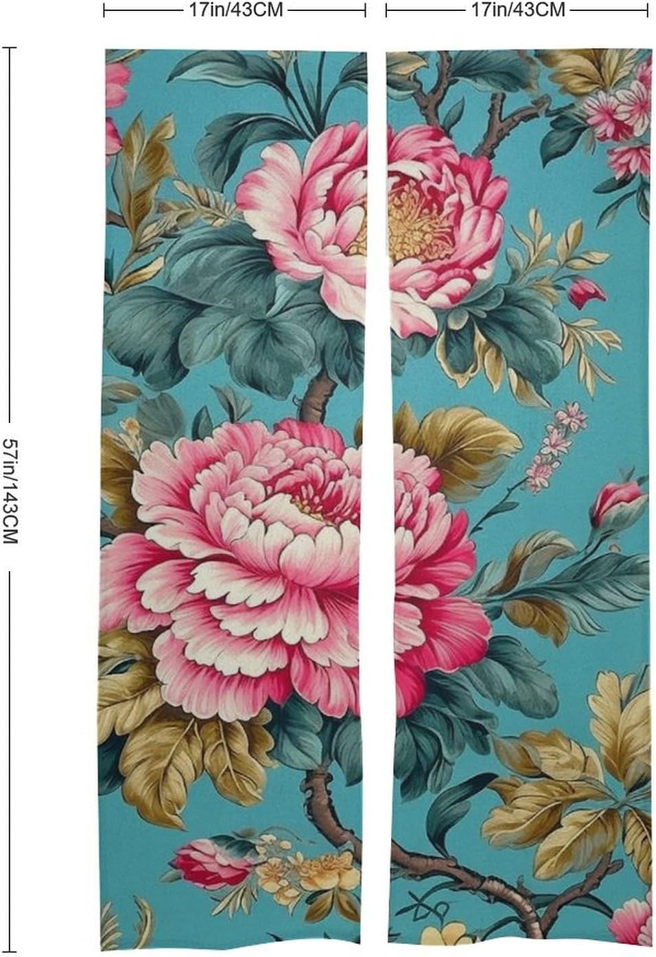 Japanese Noren Door Curtain Blue and Dark Print 34x57