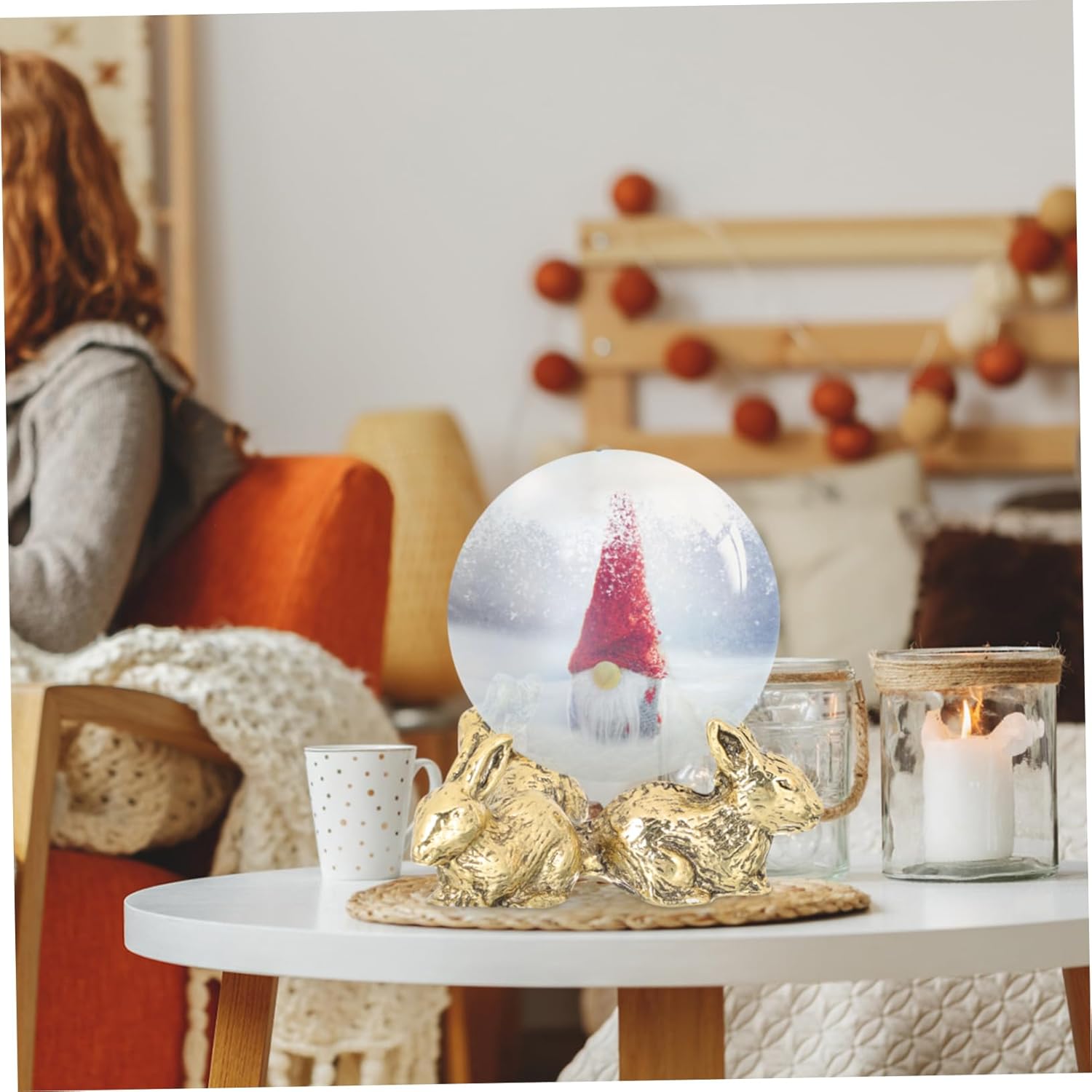 ERINGOGO 50g Rabbit Shaped Crystal Ball Display Base