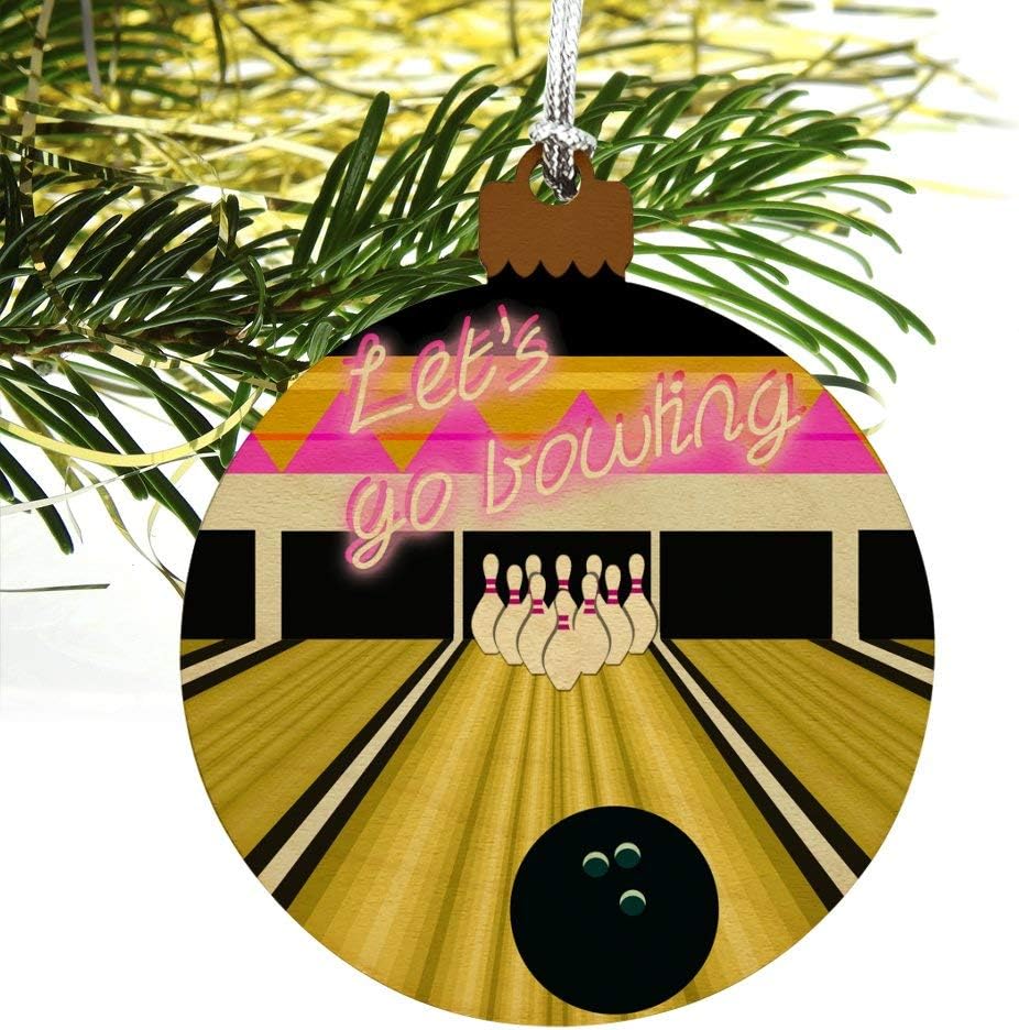 Graphics And More Bowling Alley Ball Pins Wood Ornament