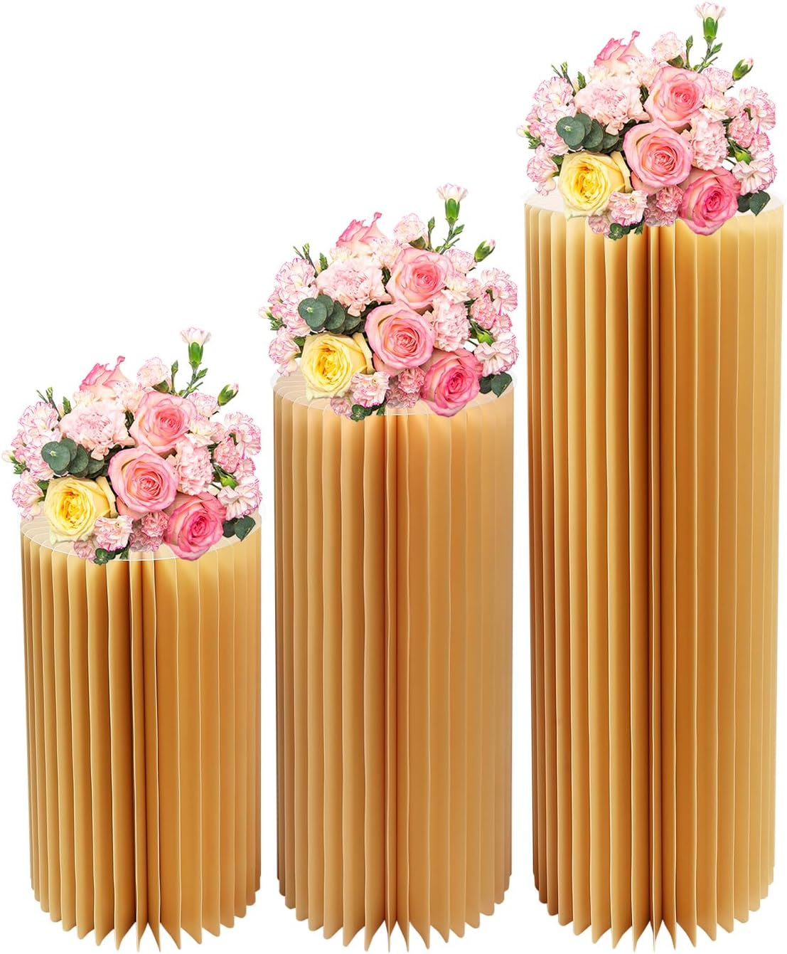 3PCS Cylinder Pedestal Stands for Wedding Displays