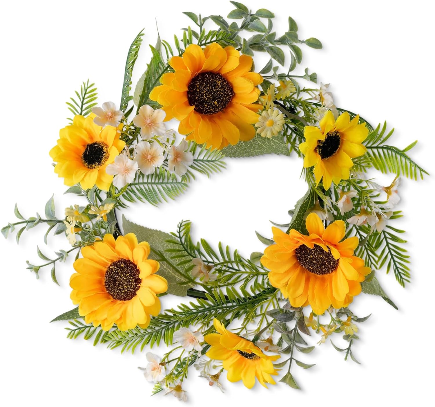 KHOYIME 13 Inch Sunflower Front Door Wreath