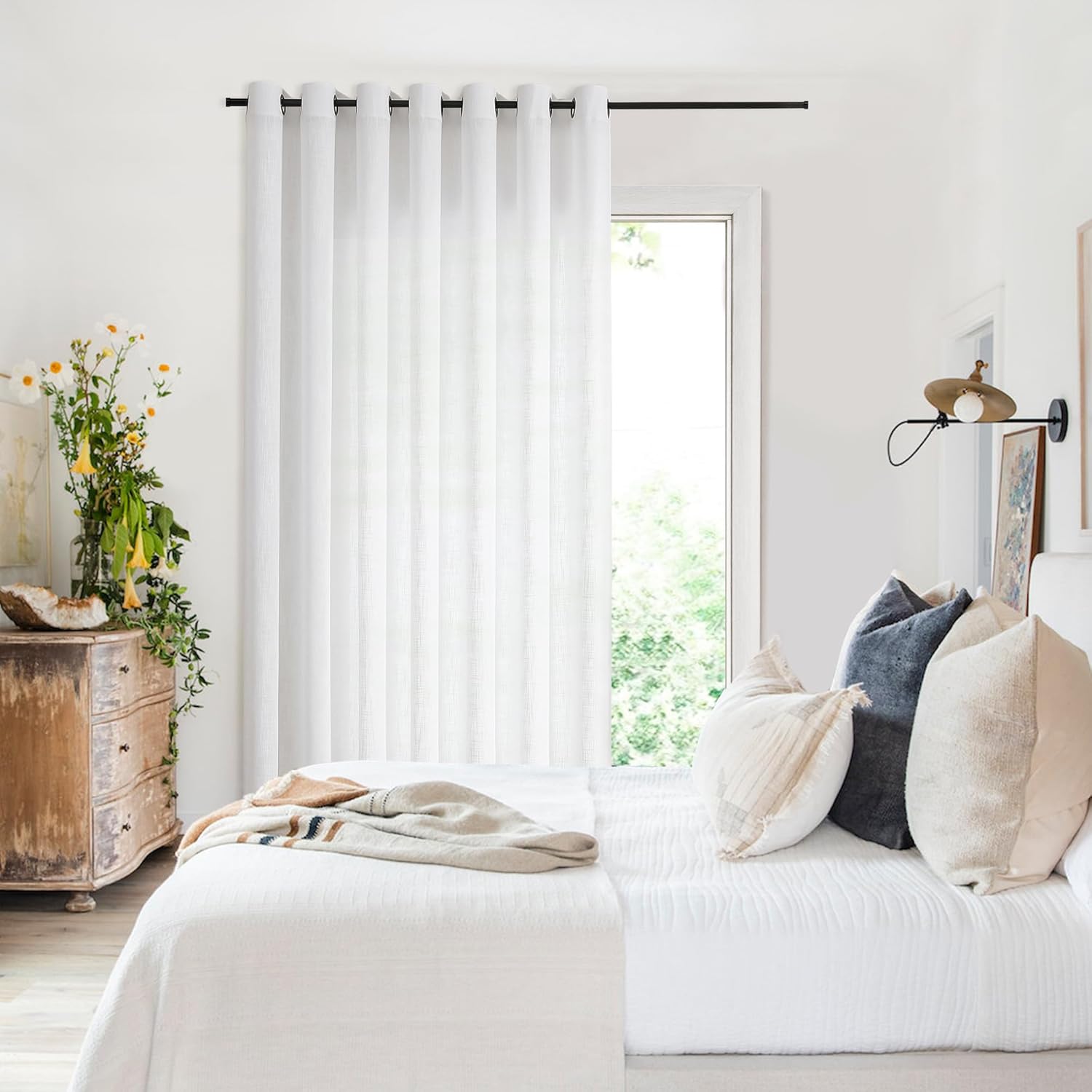 Central Park White Curtain Panel 100x84 14 Grommets