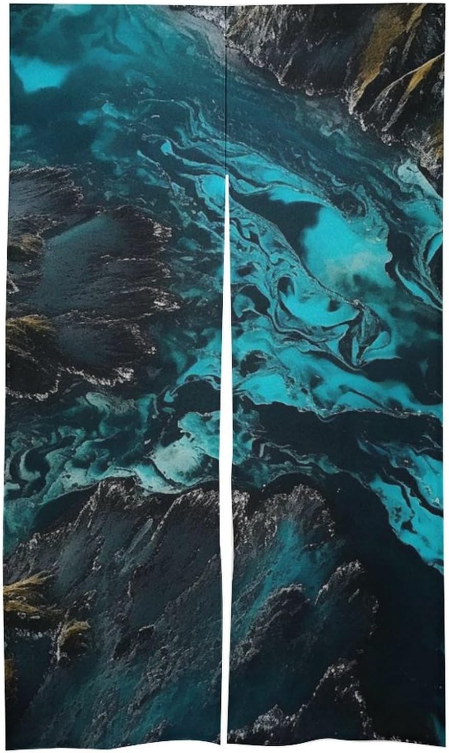 Japanese Noren Mountains and Streams Door Curtain 34x57 Inch