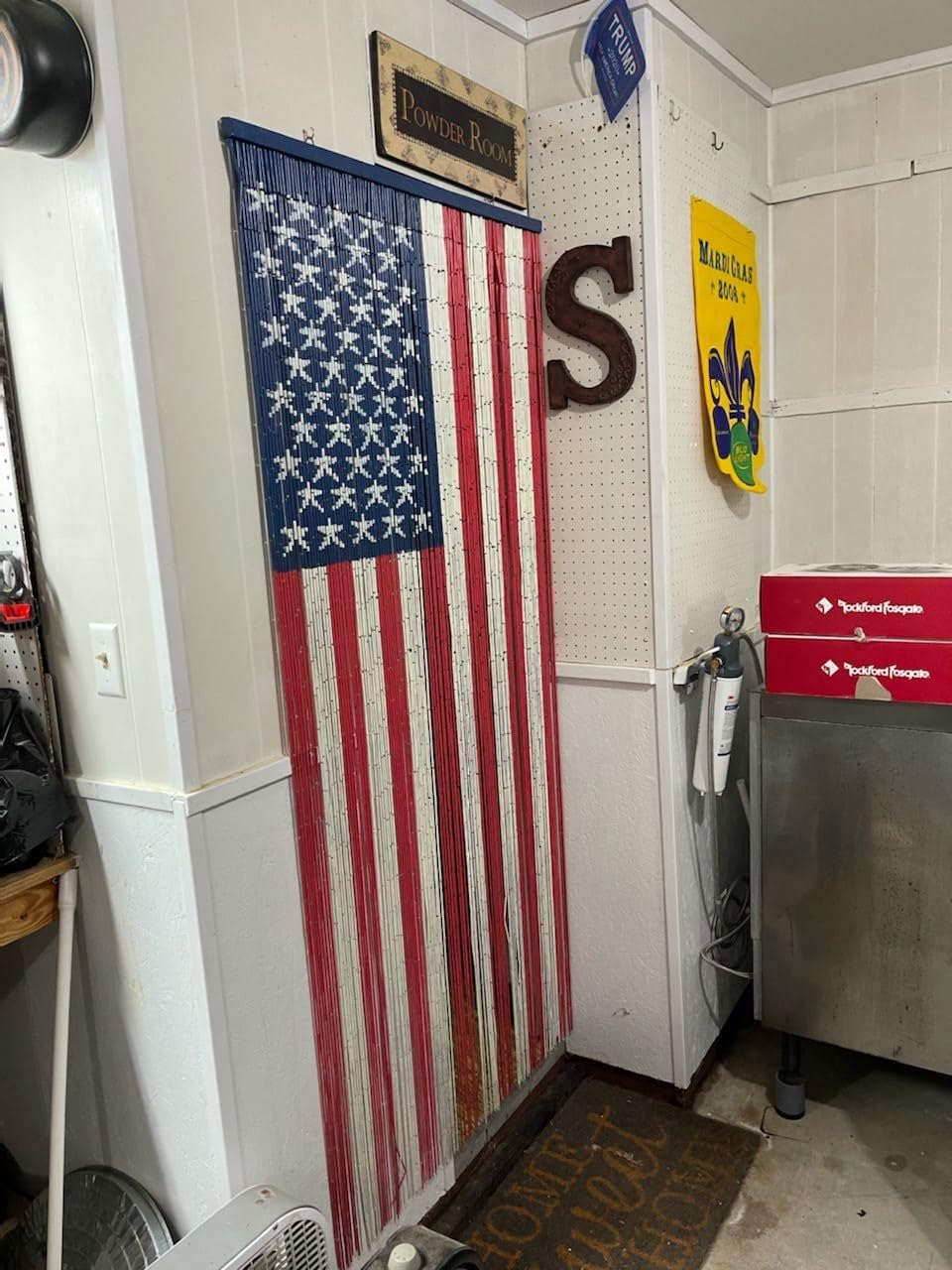 125 Strand American Flag Beaded Curtain with Hanging Hardware