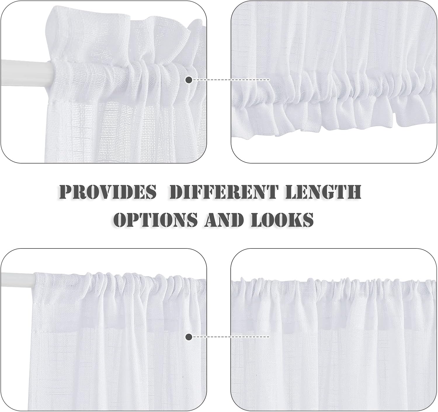 Pony Dance White Linen Door Curtain Panel 80 Inch