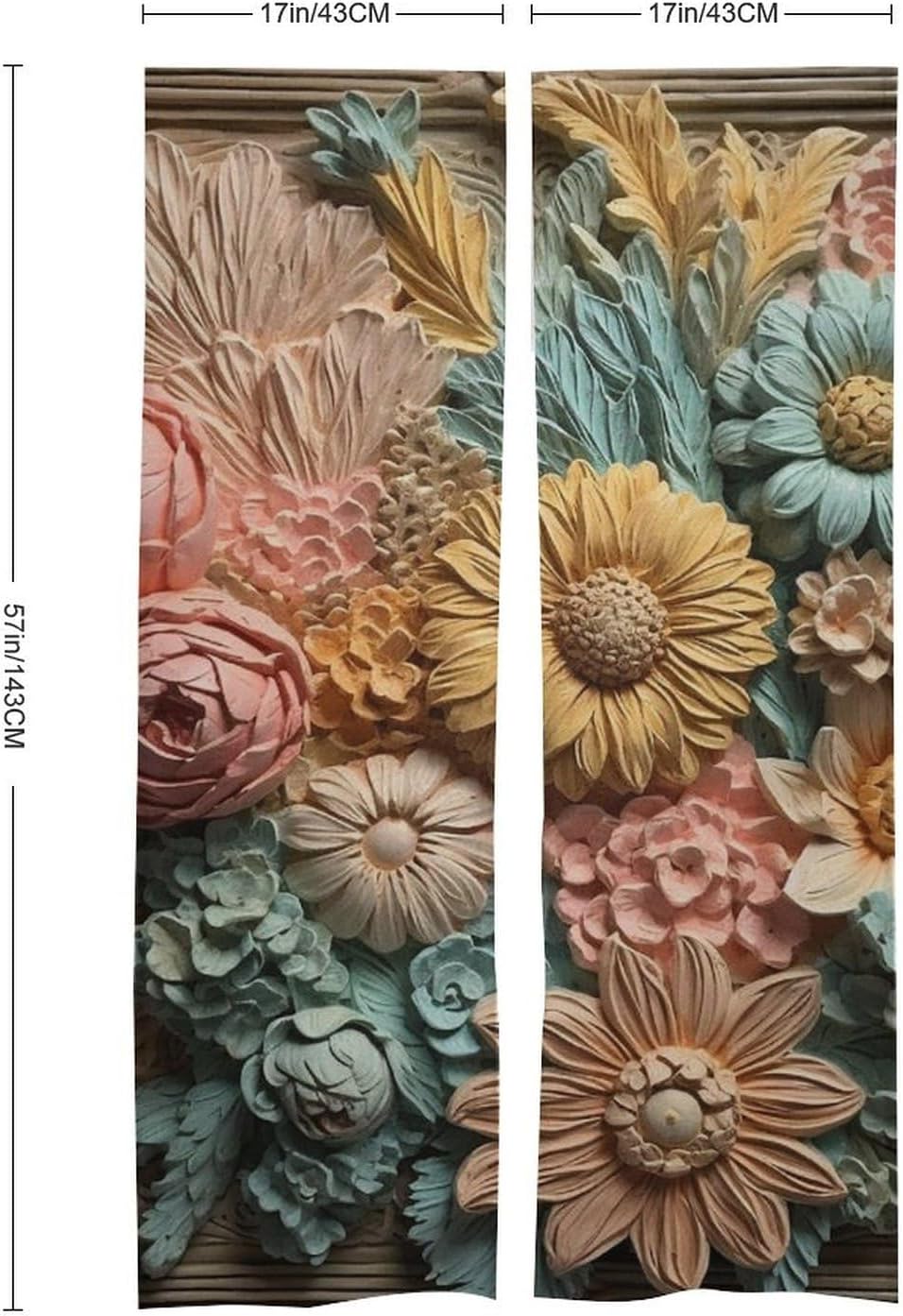 Japanese Noren Embroidery Bouquet Door Curtain 34x57