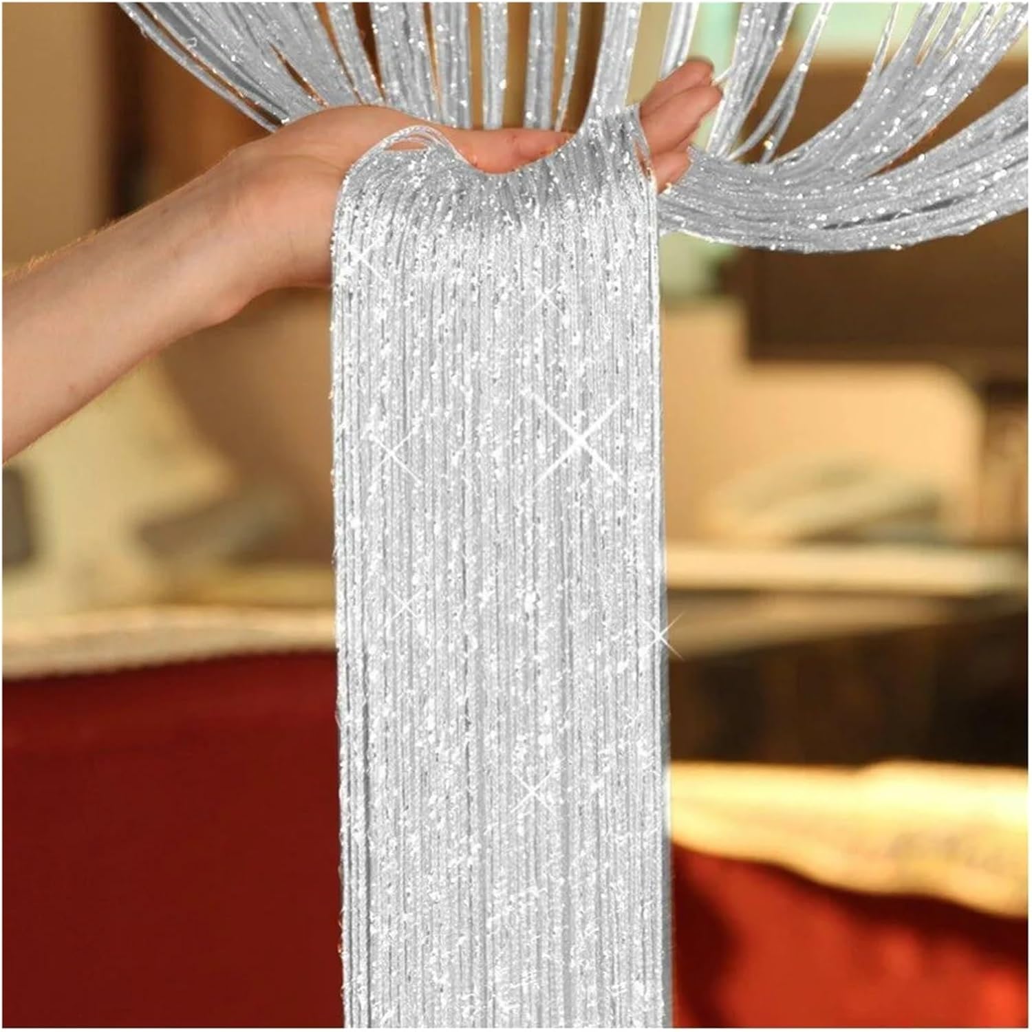 Shiny Tassel String Curtains 300x290 for Home Decor