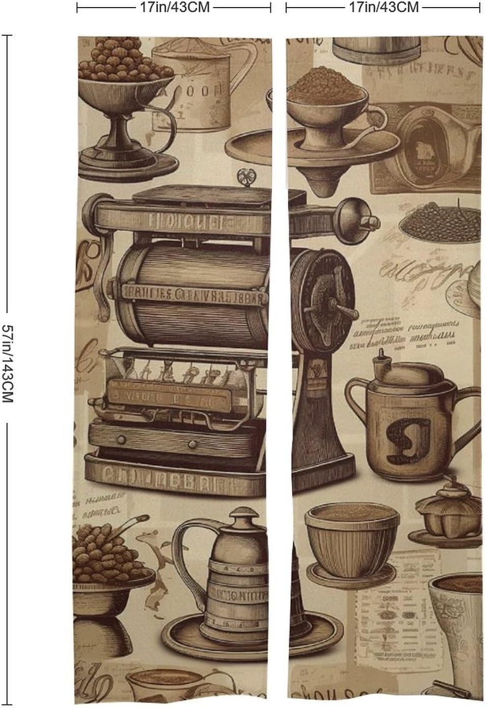 Japanese Noren Coffee Nostalgia Door Curtain 34 x 57