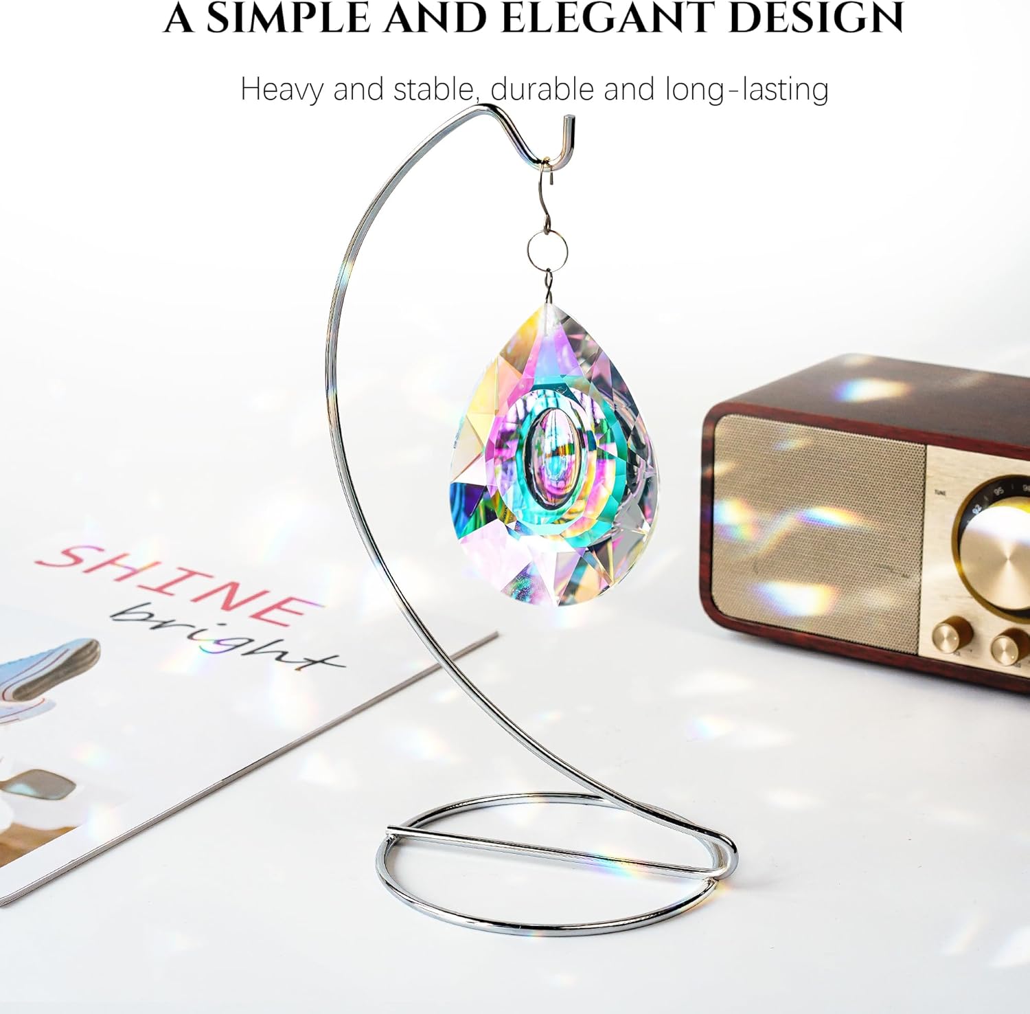 HD Hyaline Dora 9 Inch Crystal Ornament Display Stand