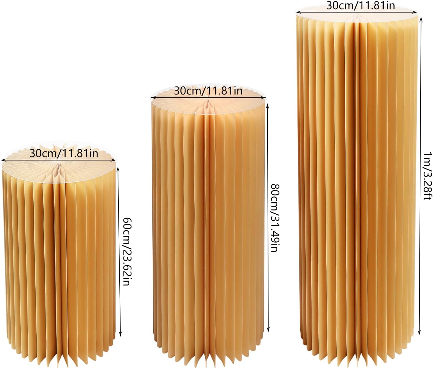 3PCS Cylinder Pedestal Stands for Wedding Displays