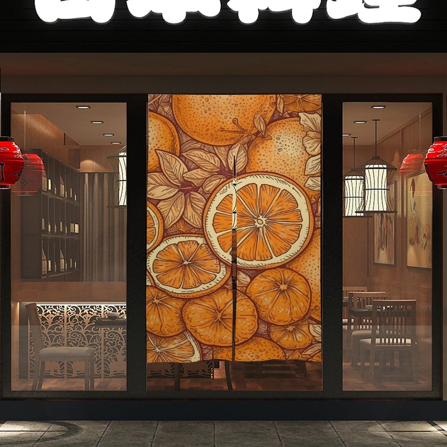 Japanese Noren Door Curtain Sliced Fruit Design 34x57