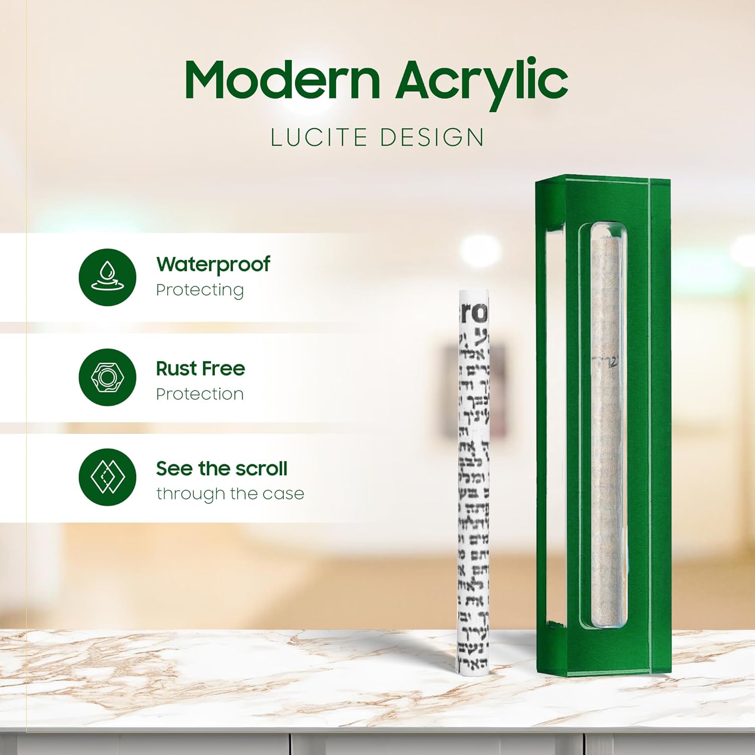 AS Mezuzah Case Acrylic Waterproof Modern Home Decor