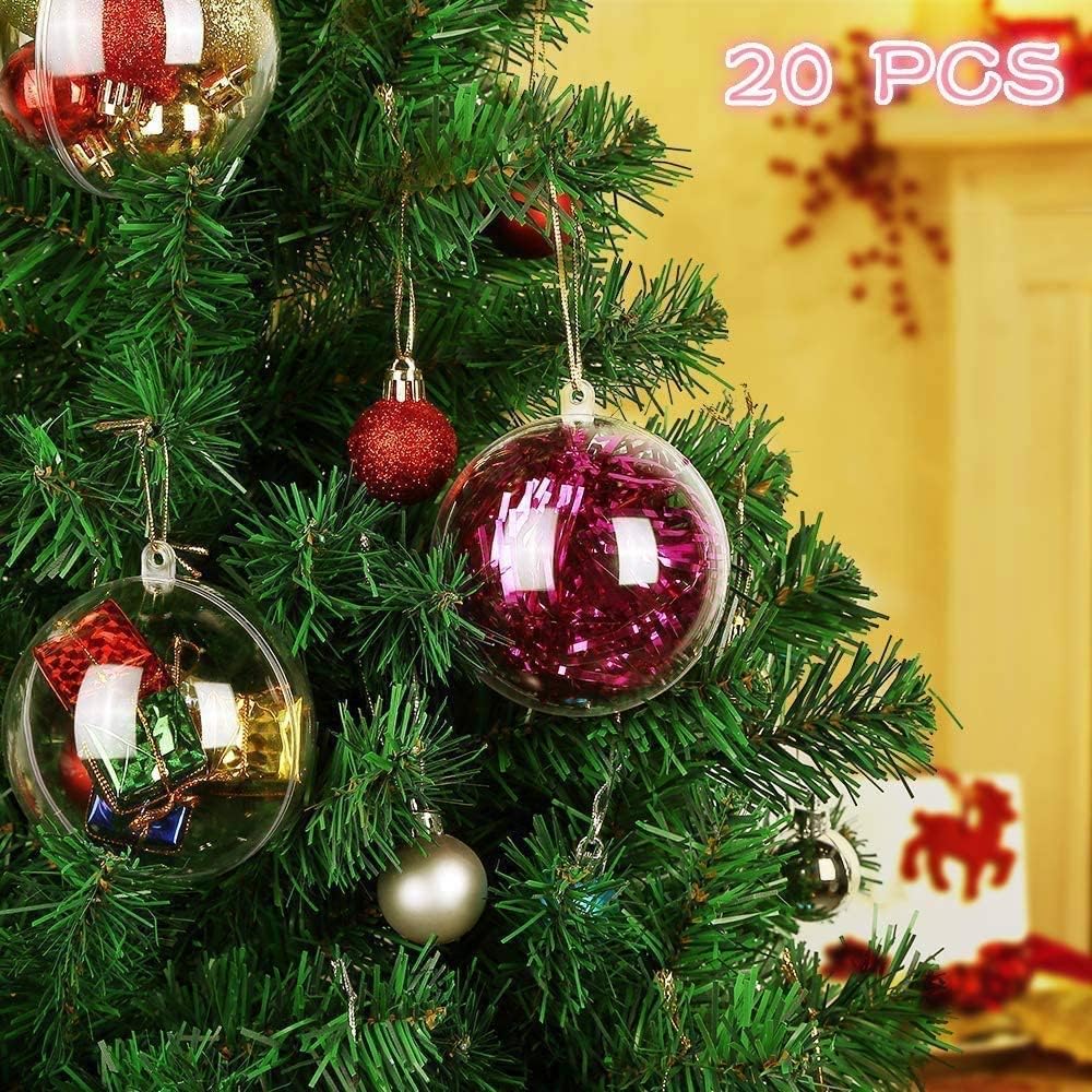 AGM 20Pcs Clear Fillable Hanging Ornaments