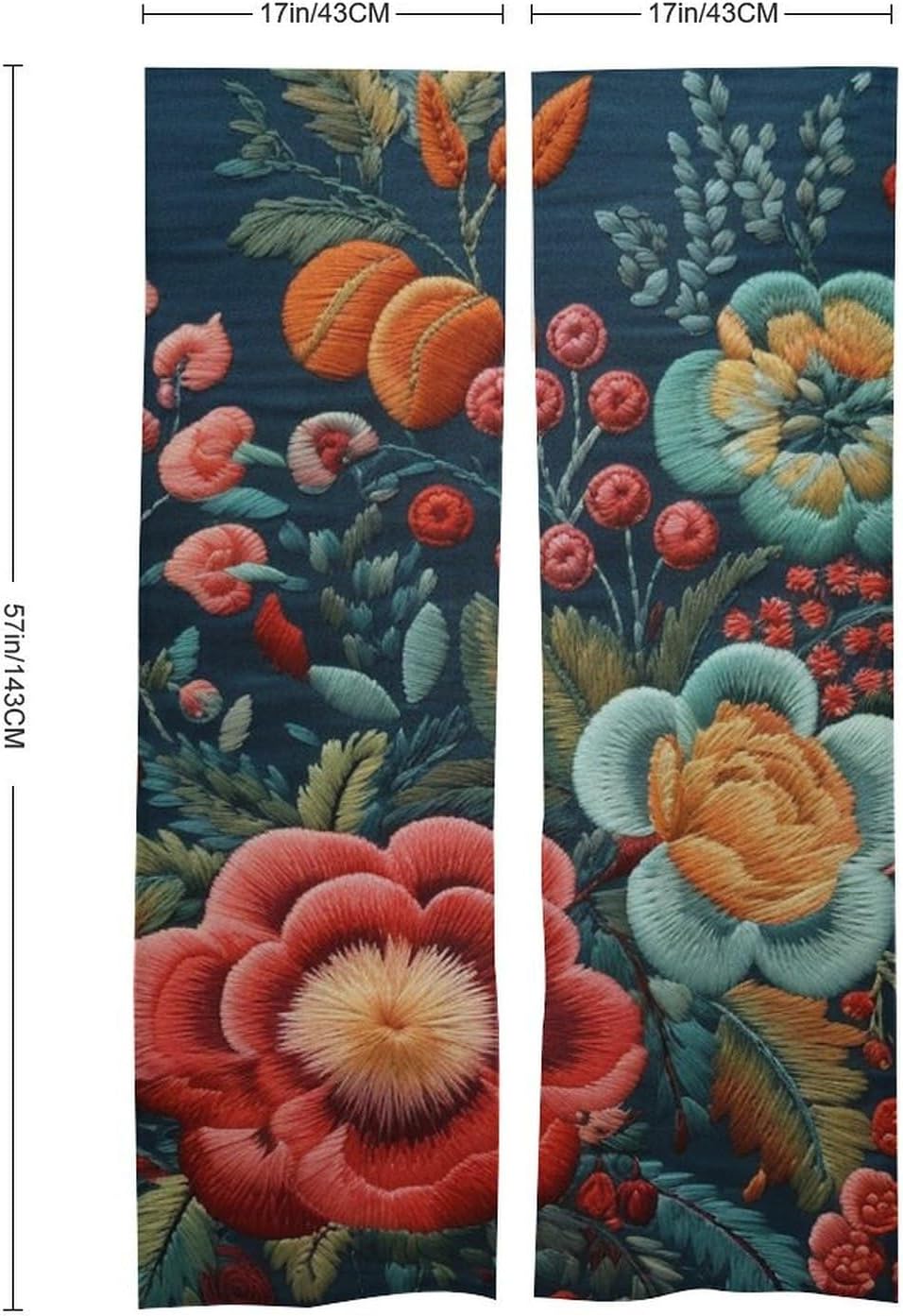Japanese Noren Flowers Berries Door Curtain 34x57 Partition